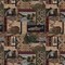 Blue Brown Novelty Tapestry Woven Pattern Upholstery Fabric by The Yard - SKU: Joyce Navy